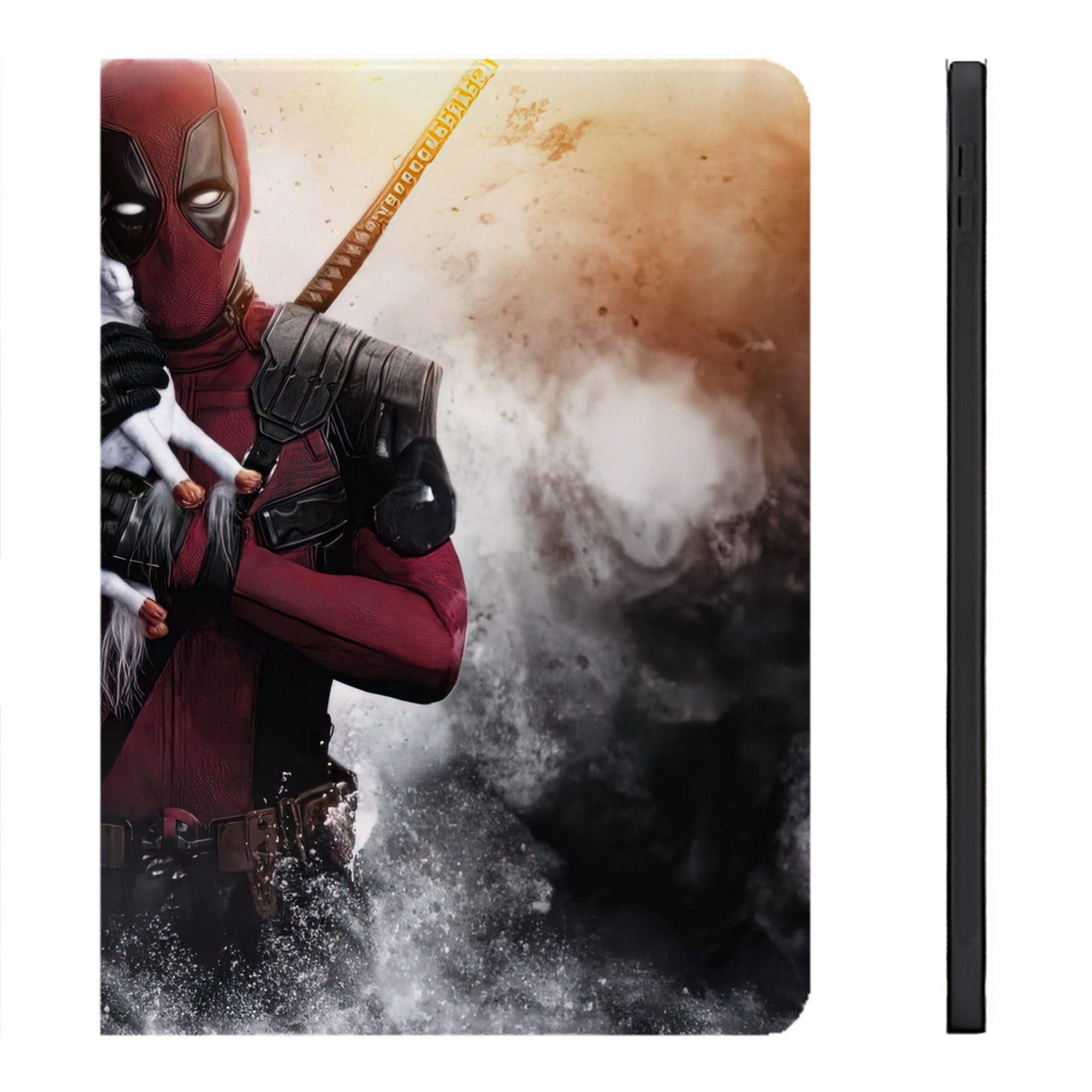 （画像用） Deadpool デッドプール IPadケース ペンホルダー付き ブックスタイルデザイン